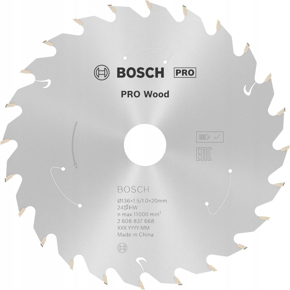 Hm kotouč na dřevo 136x1,5/1x20 mm 24Z Bosch Standard Wood