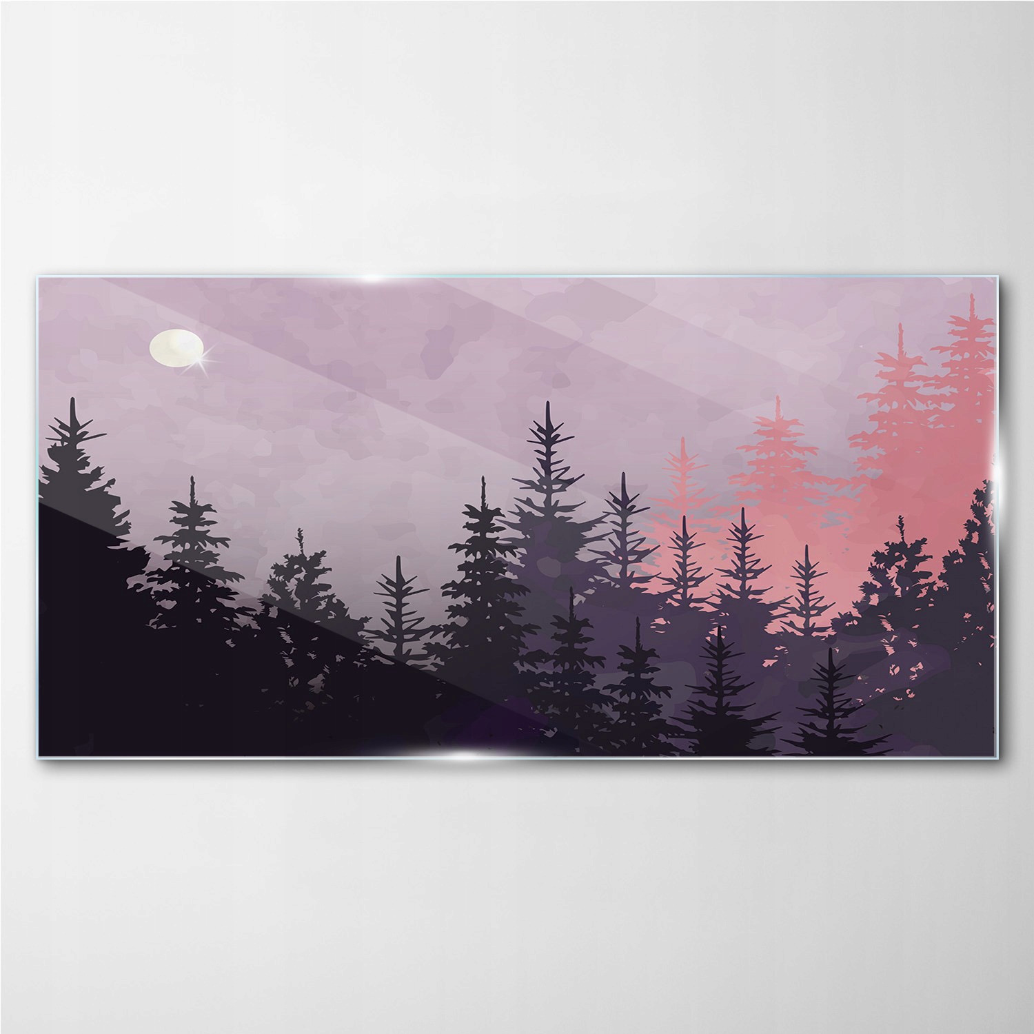 

Obraz szklany na ścianę Las niebo księżyc 140x70