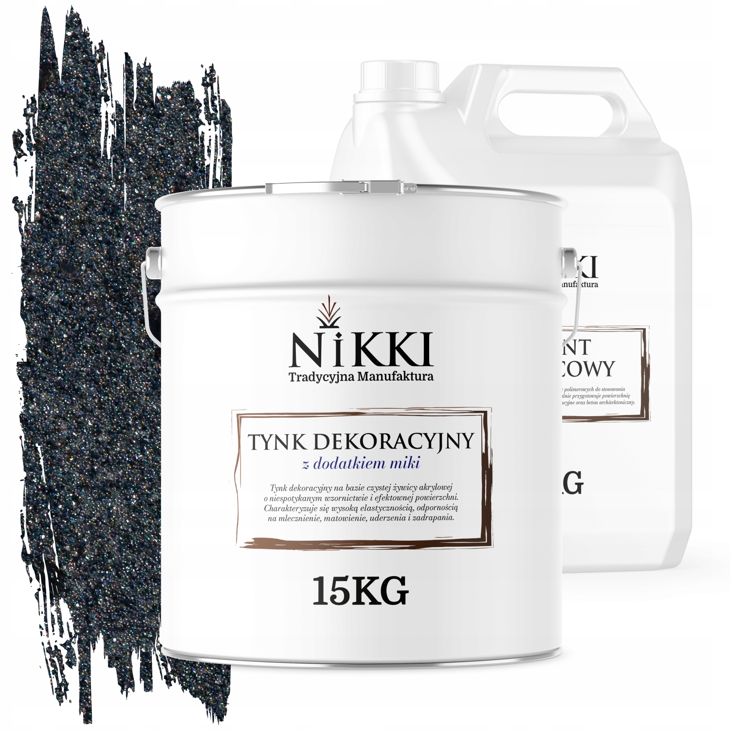 Dekoračná Omietka Zew/wew 15KG Grafitová Kryštály Čierna Mika D923 Základný Náter