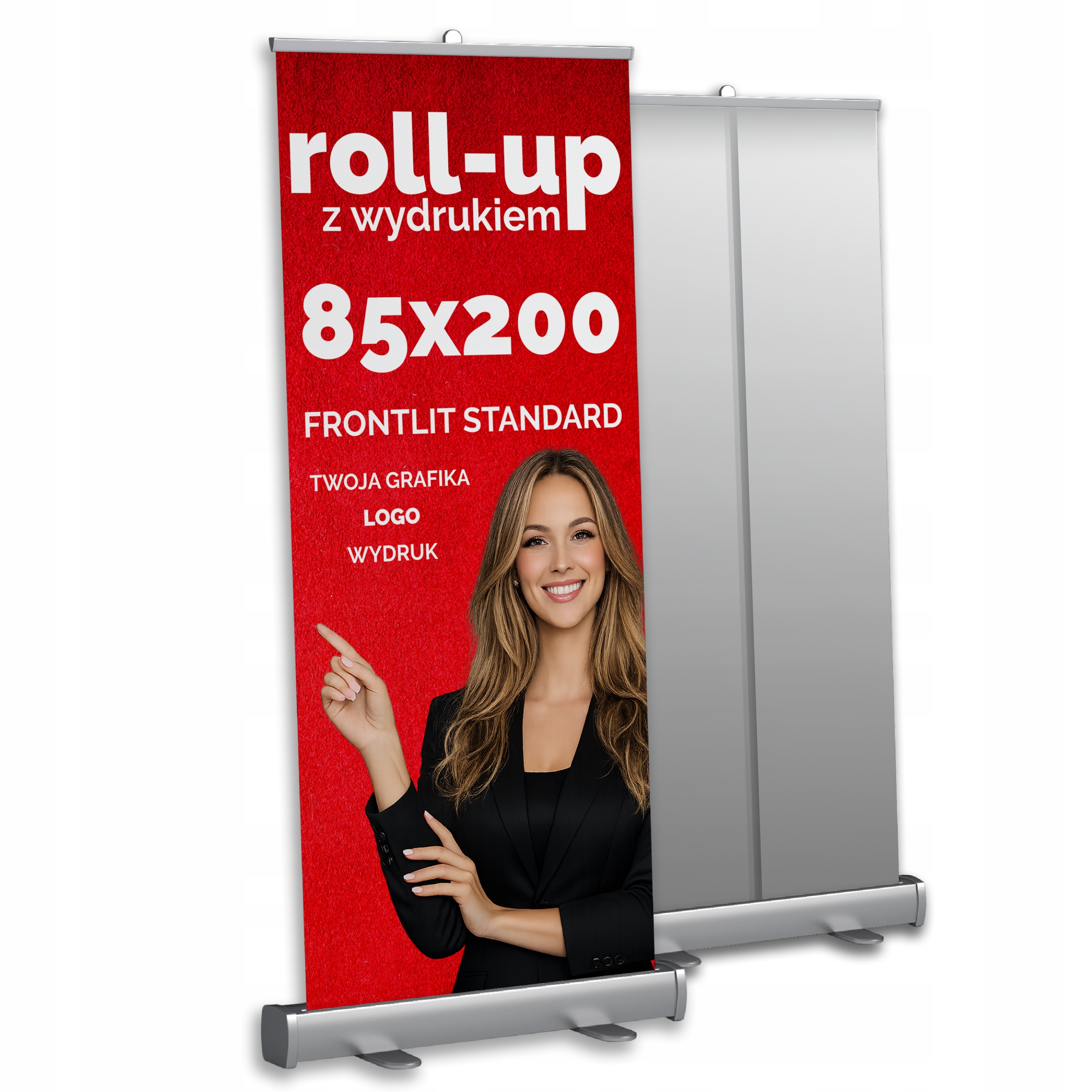 ROLL-UP ROLLUP 85x200 STANDARD FRONTLIT wystawa REKLAMA projekt w CANVA