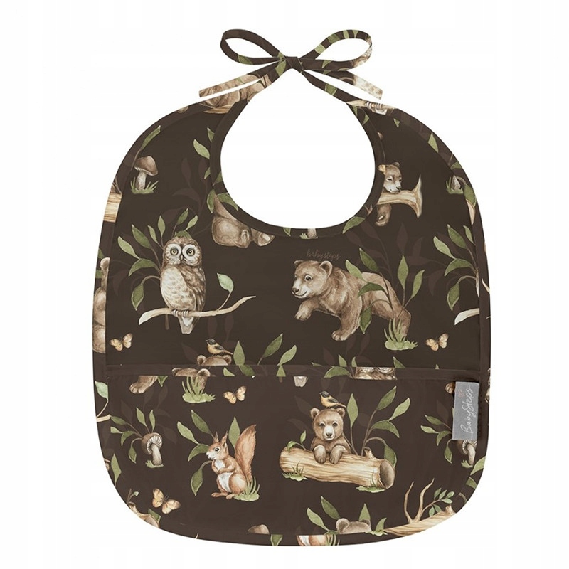 BABYSTEPS śliniak wodoodporny z kieszonką Bear