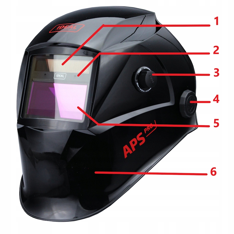 PRZYŁBICA SPAWALNICZA SAMOŚCIEMNIAJĄCA MASKA LCD Liczba sensorów 2