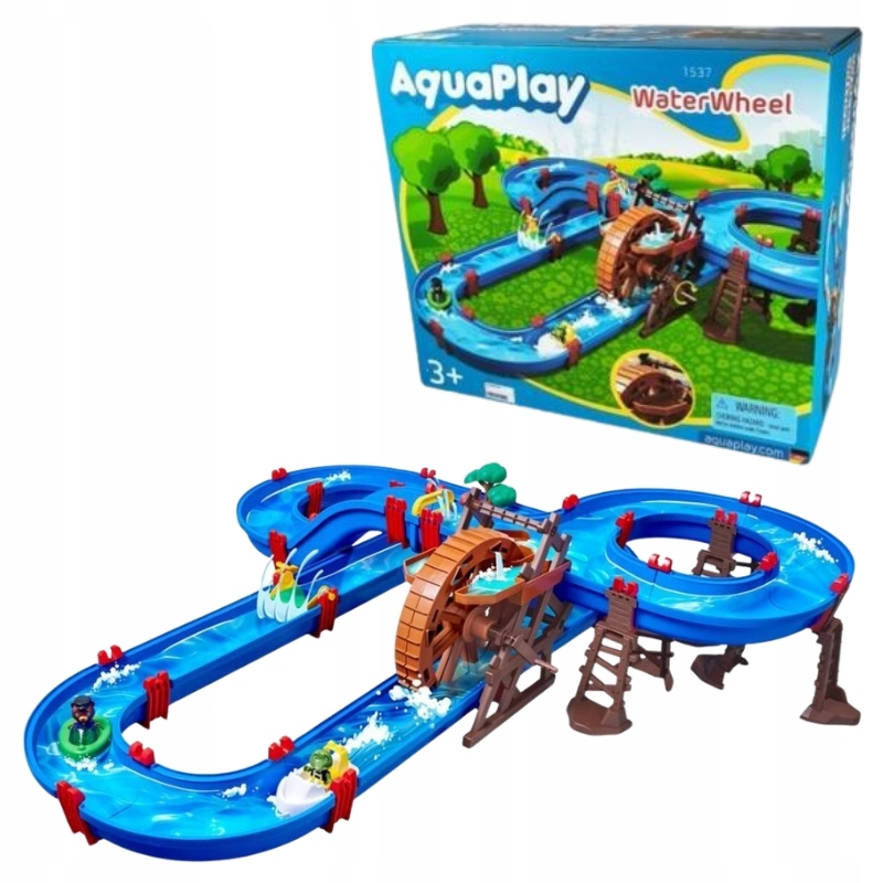 Tor wodny z kołem Water Wheel ze zjeżdżalnią zestaw 2 łodzie AquaPlay