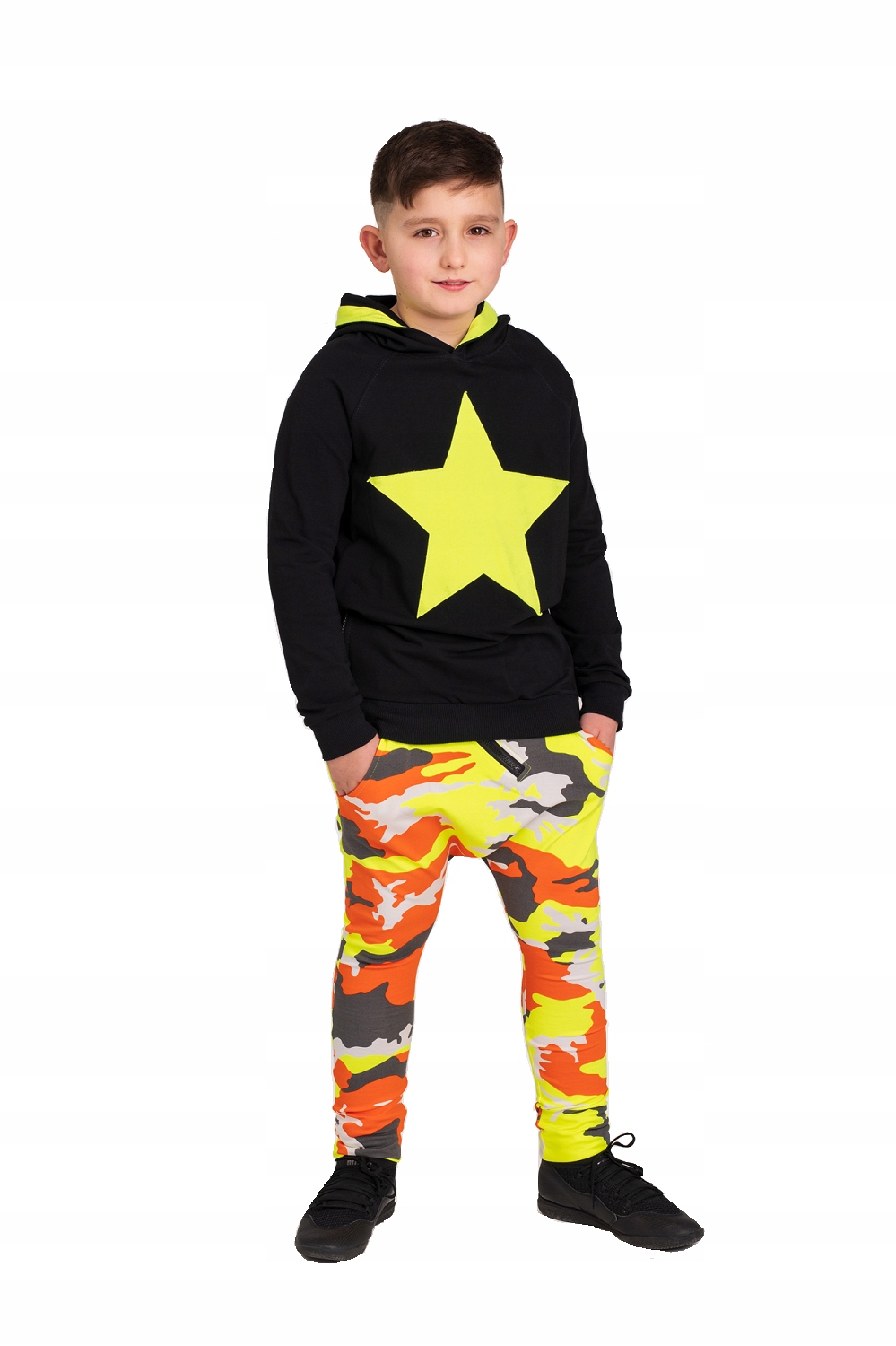 Spodnie baggy moro neon Caramba Mamma 128