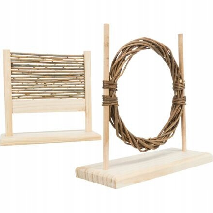 Levně Agility set pro hlodavce překážka, kruh, dřevo/proutí, 28 × 26 × 12 cm