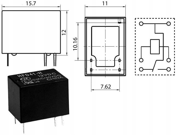 

Przekaźnik 12V/1A HM4100F/012-HS 1780B