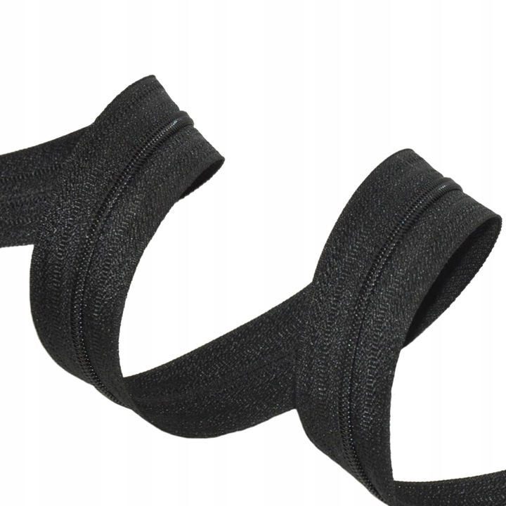 Zipová páska zesílená 3mm T3 spirálový zip 200mb Černá