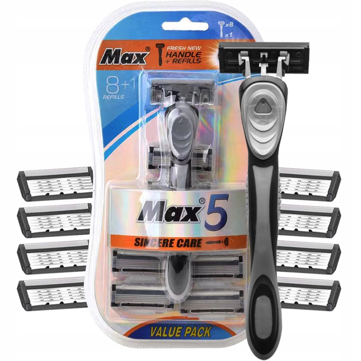 MASZYNKA JEDNORAZOWA MASZYNKI DO GOLENIA 5 OSTRZY + 8 WKŁADÓW ZESTAW XXL Rodzaj maszynka na wkłady
