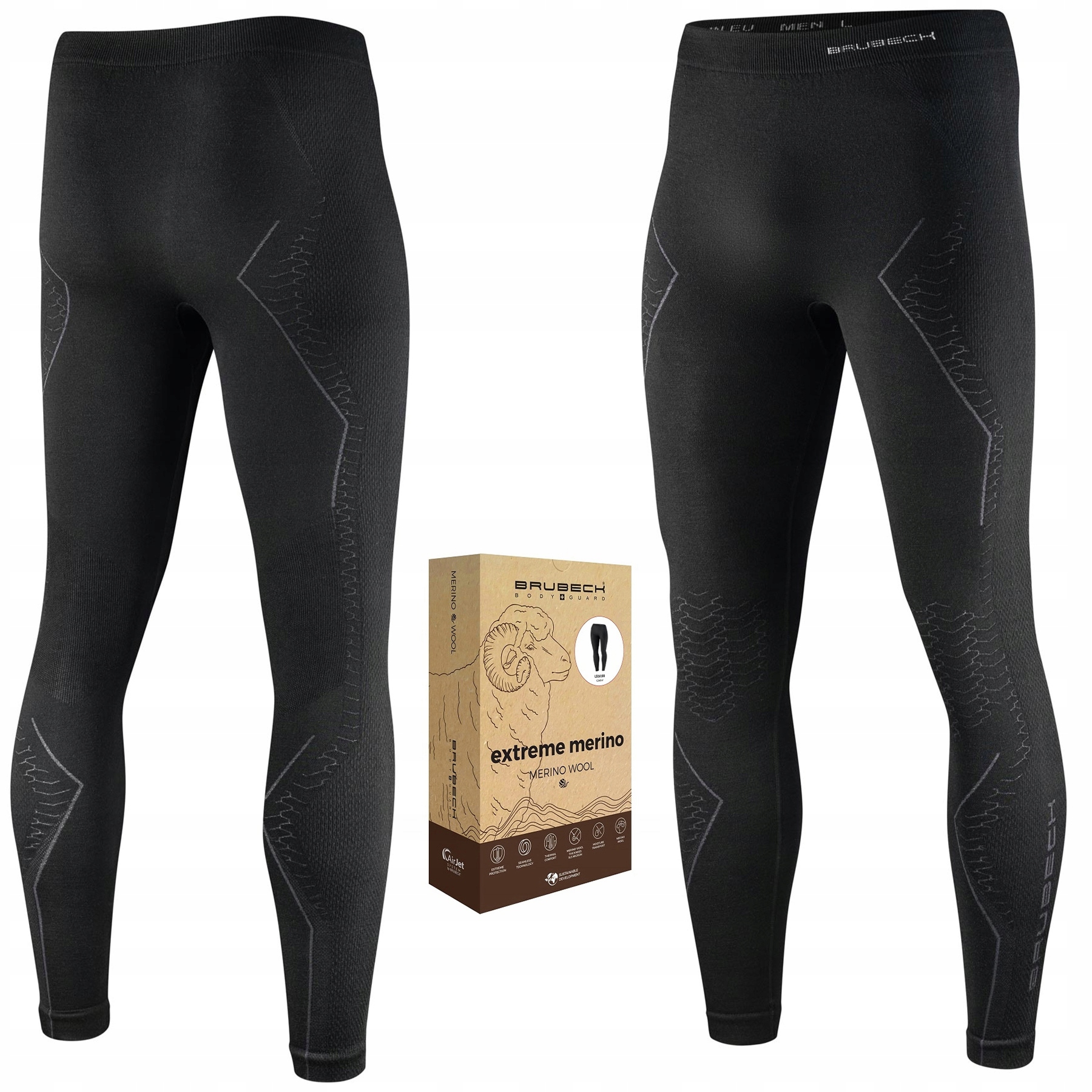 Termoaktivní Kalhoty Brubeck Extreme Merino Pánské vlněné kalhoty XL