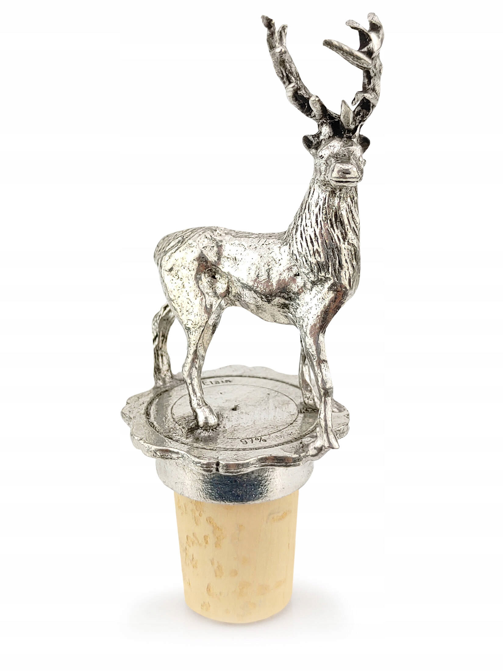 Dárek pro myslivce – ručně vyrobený ozdobný korek na víno s Jelenem