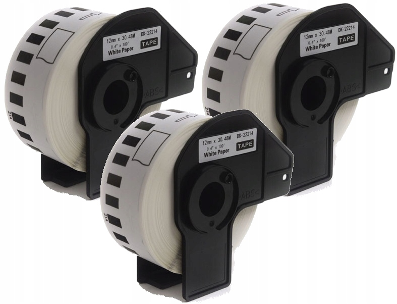 3x Taśma do Brother Ql DK-22214 12mm x 30,48m