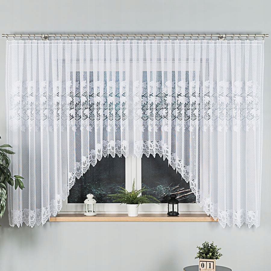 Elżbieta Záclona hotová, šířka 600 x výška 160 cm, bílá