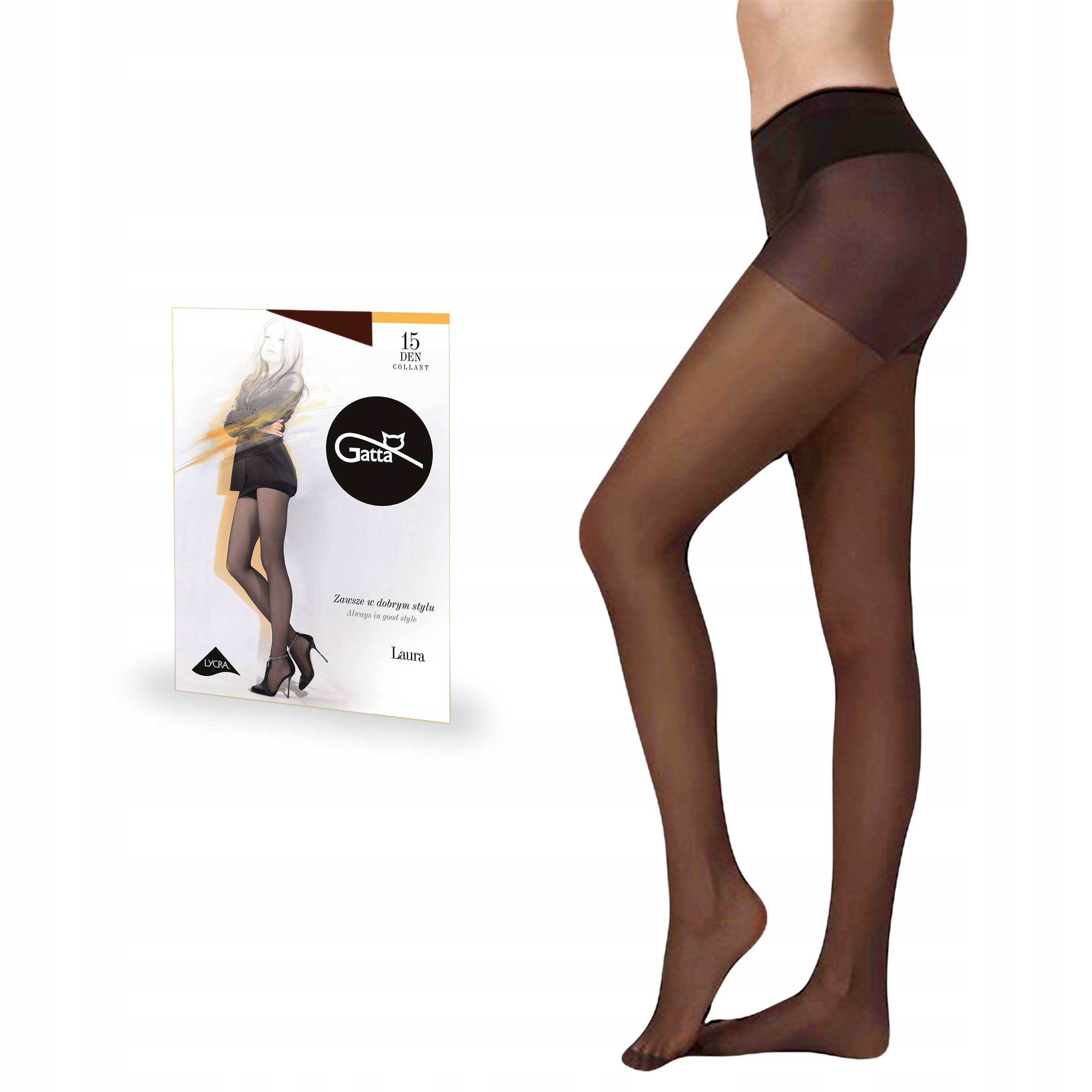 

Gatta rajstopy Laura 15 den lycra, Moka 2-S