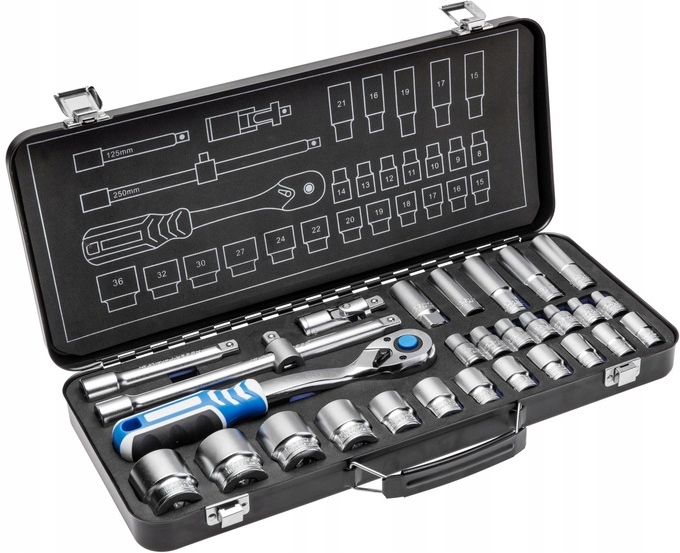 

Hogert Zestaw Nasadki Klucze Nasadowe 29 szt.