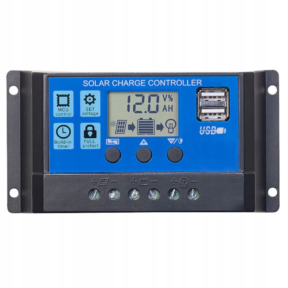 REGULATOR ŁADOWANIA PWM 10A 12V/24V 2XUSB
