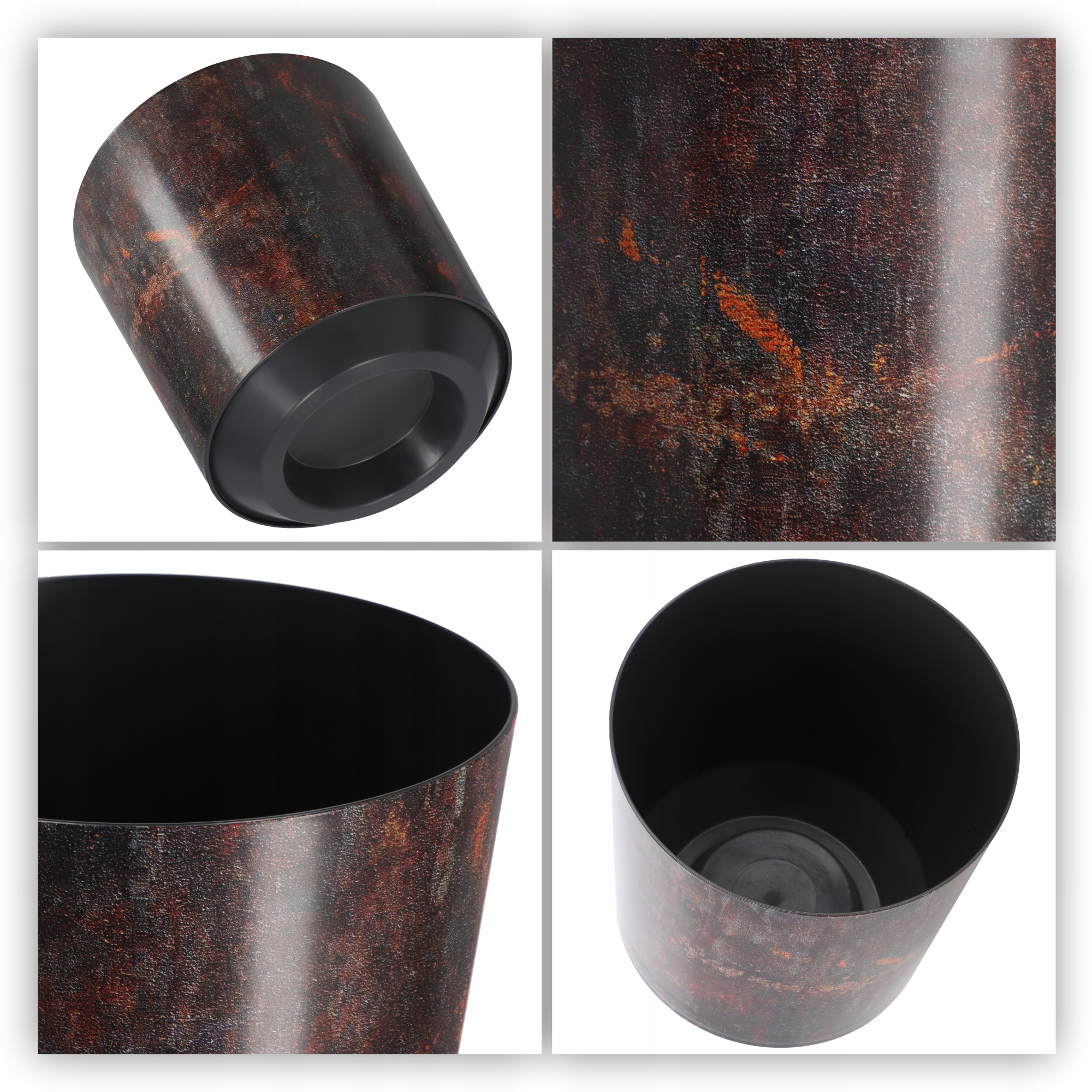 DONICZKA OSŁONKA NA DONICZKĘ KWIATY RDZAWA 19x20cm Materiał wykonania tworzywo sztuczne