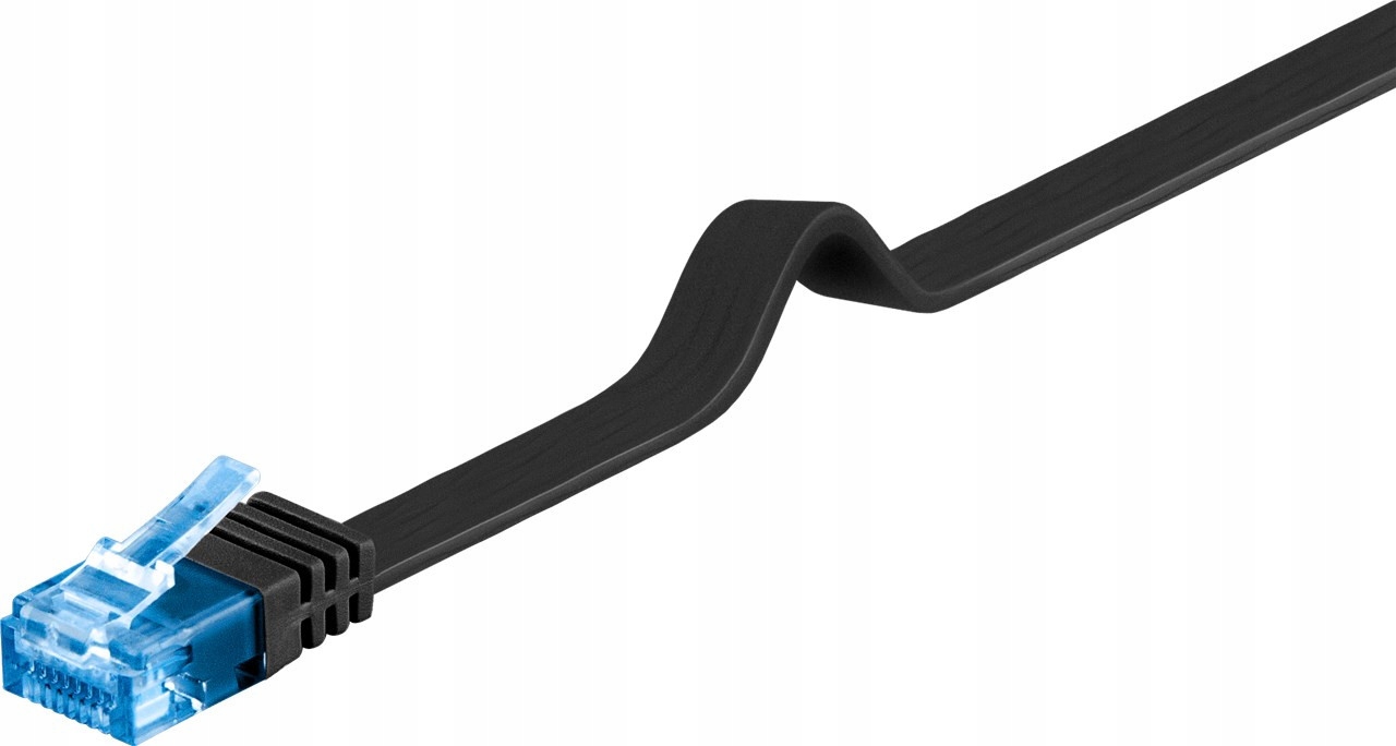 

Kabel sieciowy Lan Cat 6A Utp płaski czarny 0.5m