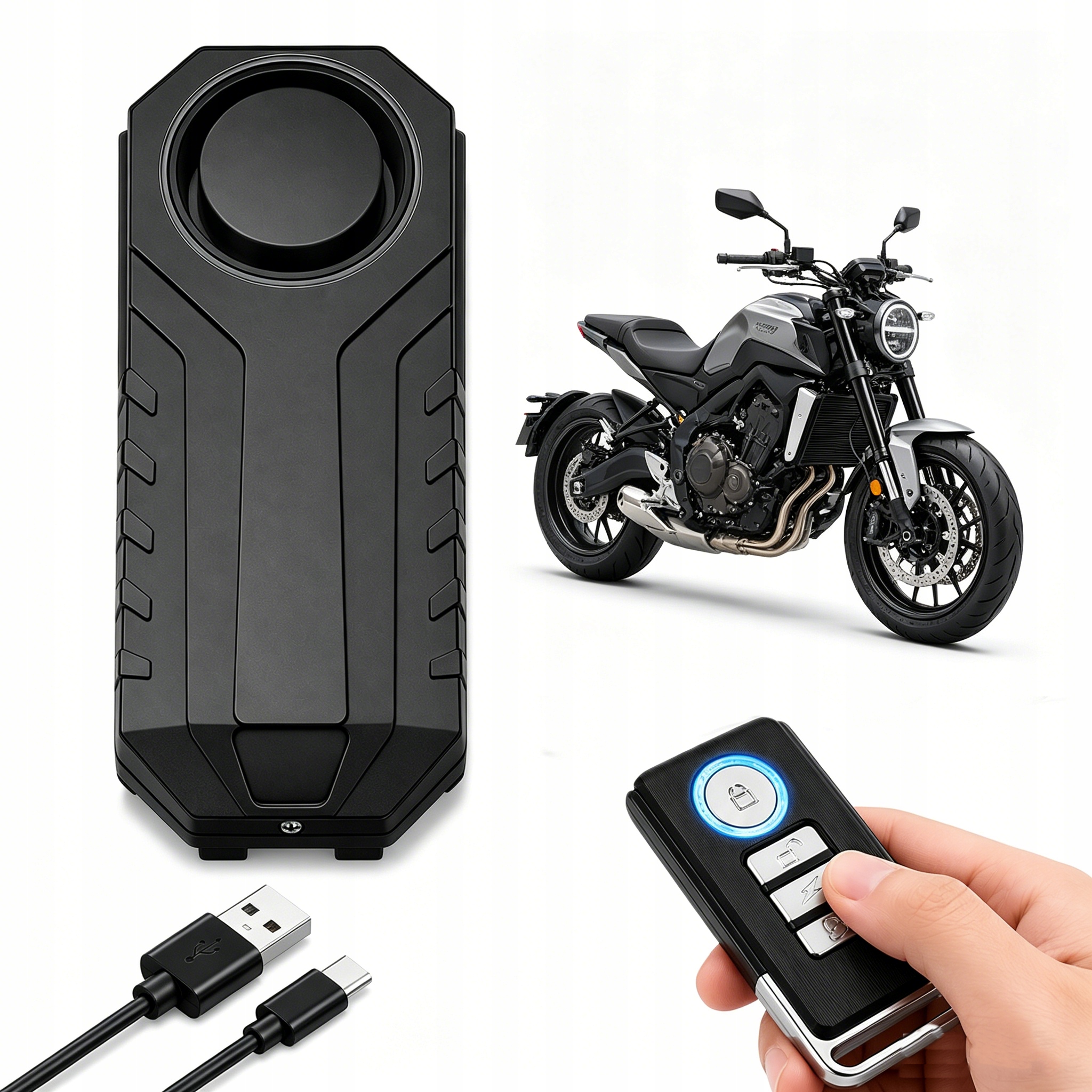 Uniwersalny alarm przeciw kradzieży do motocykli rowerów przyczep