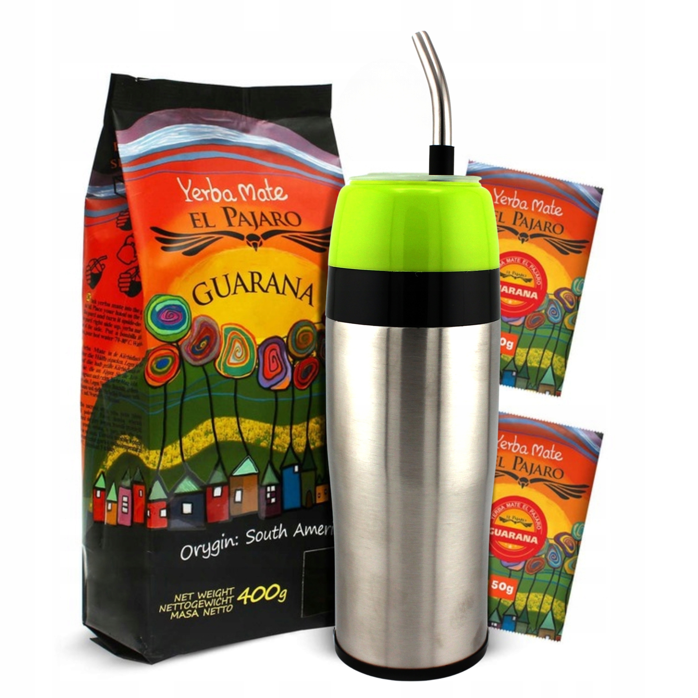 Levně Sada Yerba Mate pro auto Yerbomos Drive 2.0 El Pajaro Guarana 500 g 0,5 kg