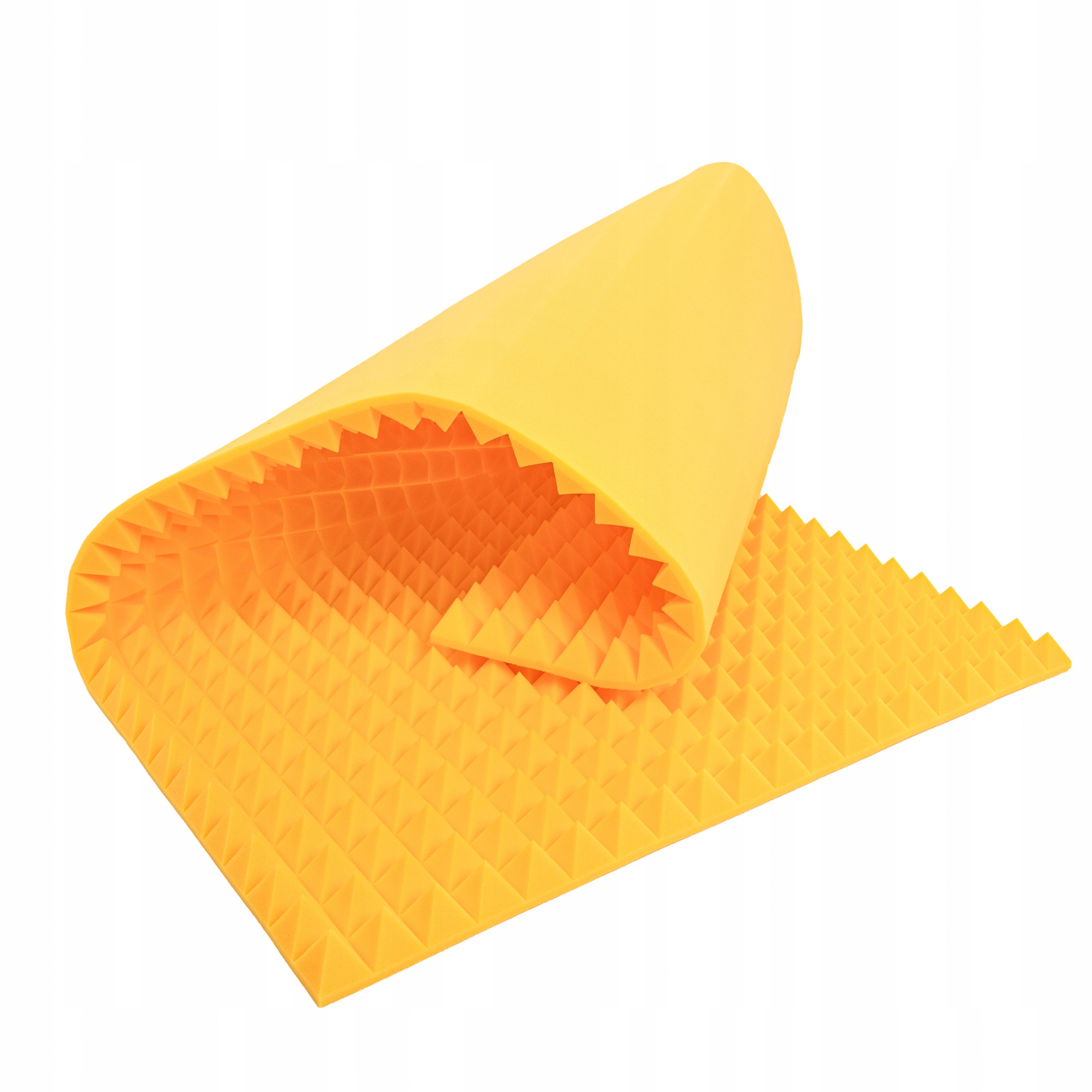 Akustický Panel žlutá pěna rozptylující zvuky Pyramida 200x100x5 cm