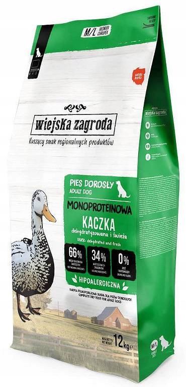 Levně 12 kg Krmivo Wiejska Zagroda Monoprotein M Adult Monoproteinová kachna