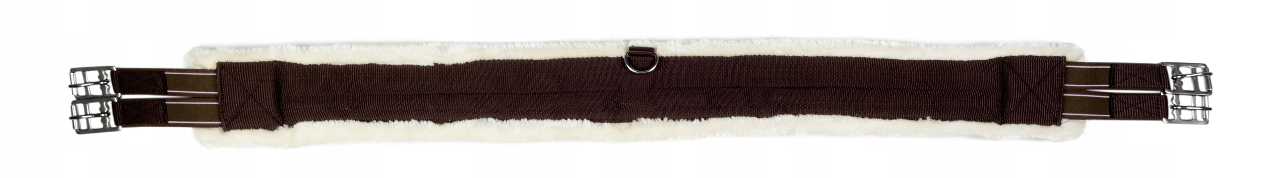 Popręg z futerkiem Hkm Teddy brown/creme r. 115 cm.