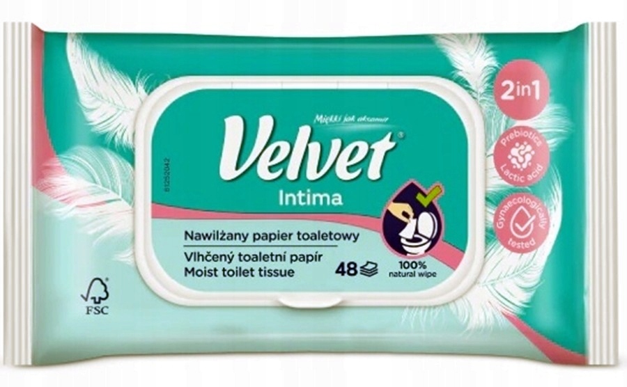 

Velvet Intima nawilżany papier toaletowy 48szt
