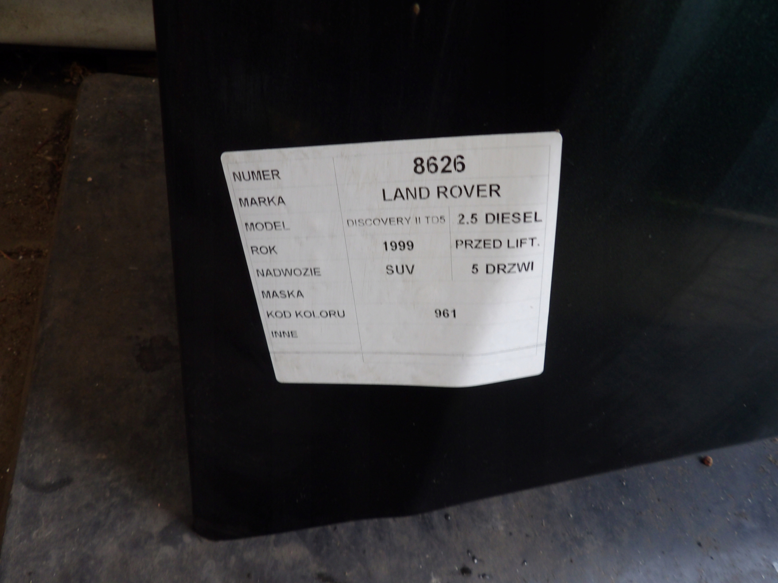 Land Rover Discovery II TD5 bonnet front 961