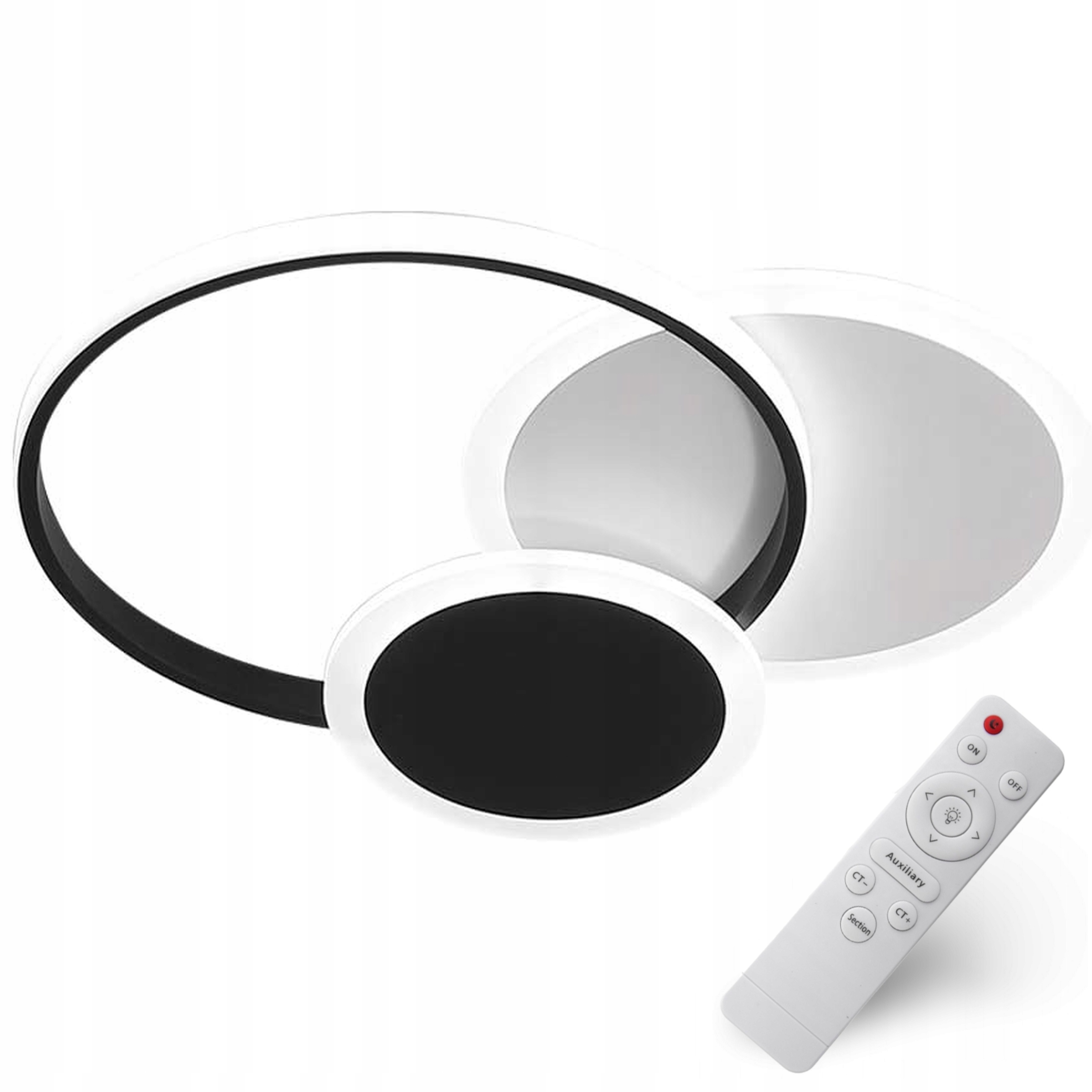 stropní svítidlo Led Stropní Svítidlo Černá Bílá Lustr S Dálkovým Ovládáním Moderní 55 CM