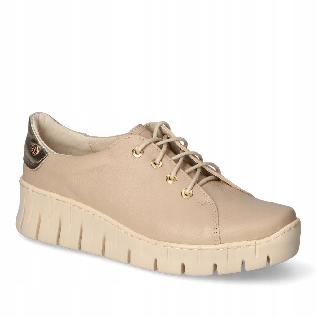 Dámské polobotky Tenisky Helios Světle béžové kožené 38
