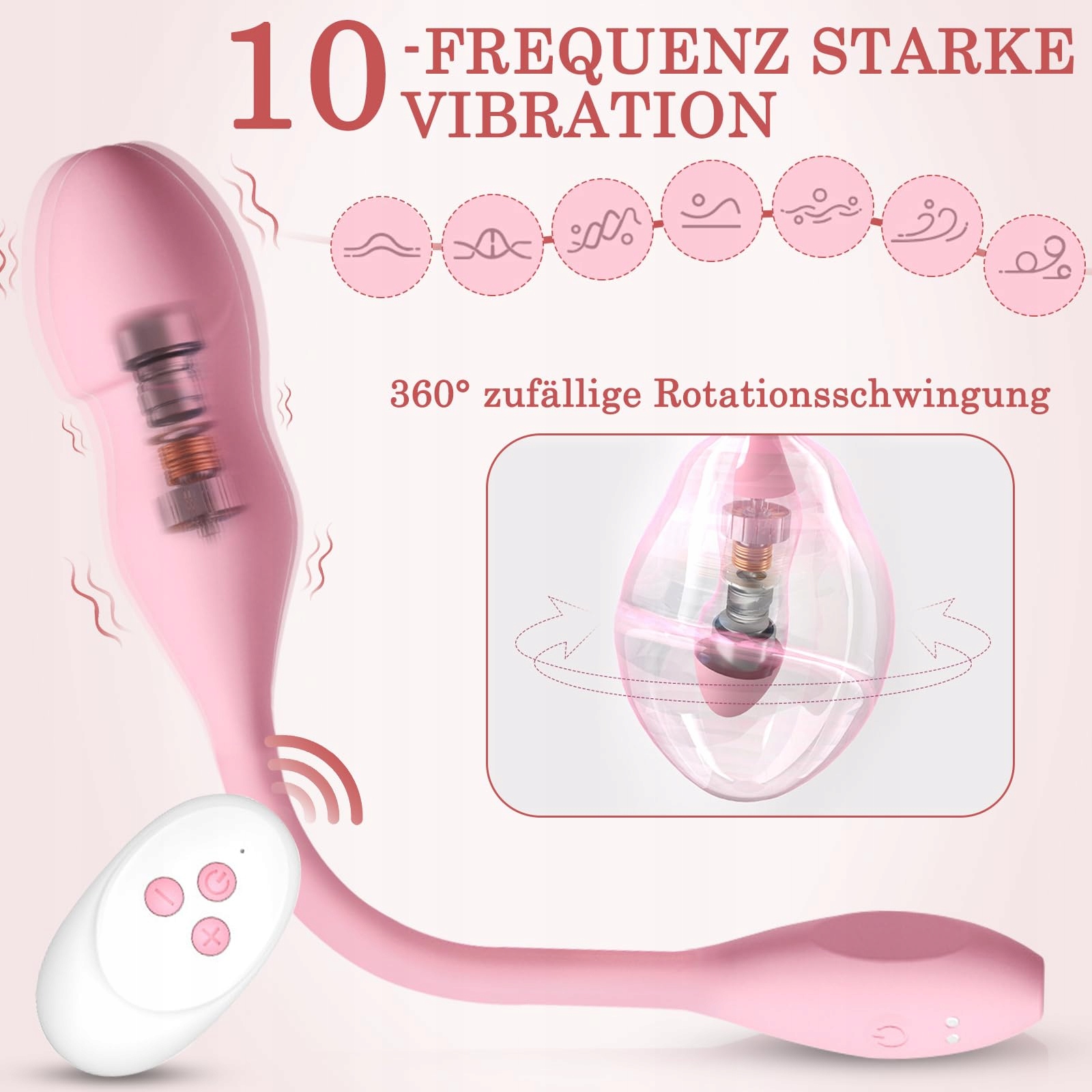 BDSMYEE Wibrator Dla Kobiet 10 Trybów Wibracji Dildo Zdalne Sterowanie — miniatura 3