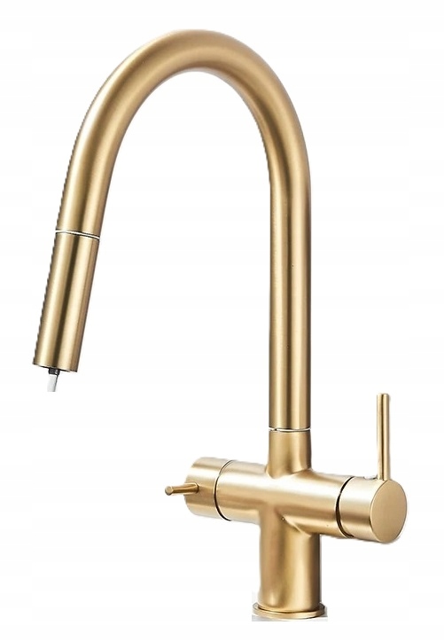 Trojcestná kuchynská batéria pre filter Zlata DiVa Gold Mat