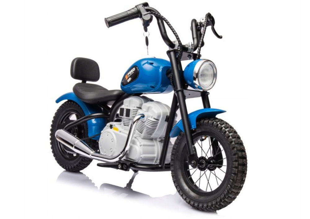 Motor na Akumulator 36V 350W dla Dzieci, Niebieski, Pompowane Koła, Przedni