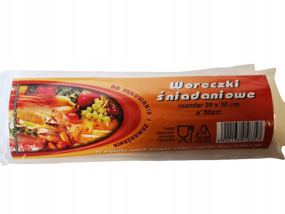 

Woreczki śniadaniowe grube Ldpe 20/30 cm 50 szt.