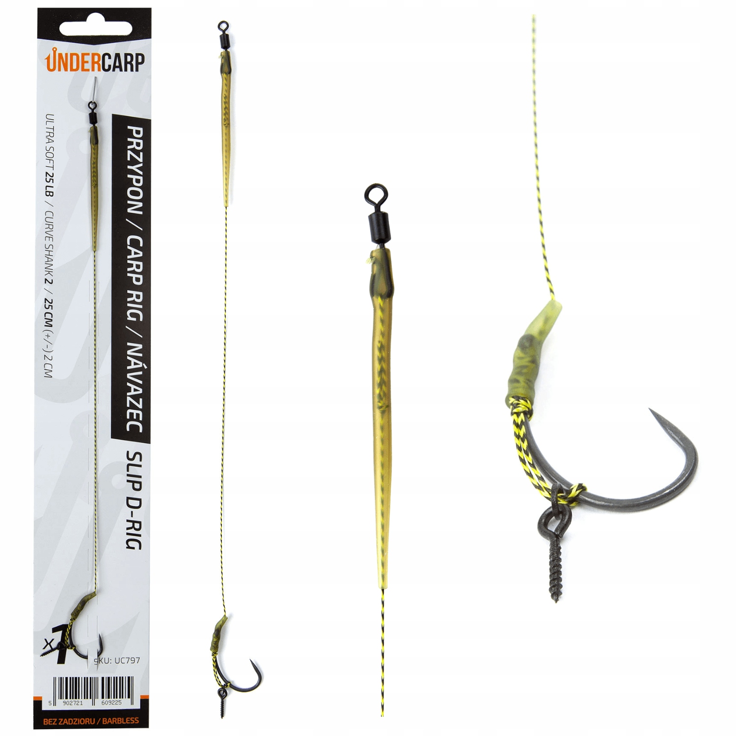 Undercarp Przypon karpiowy Slip D-rig Bezzadziorowy nr 2