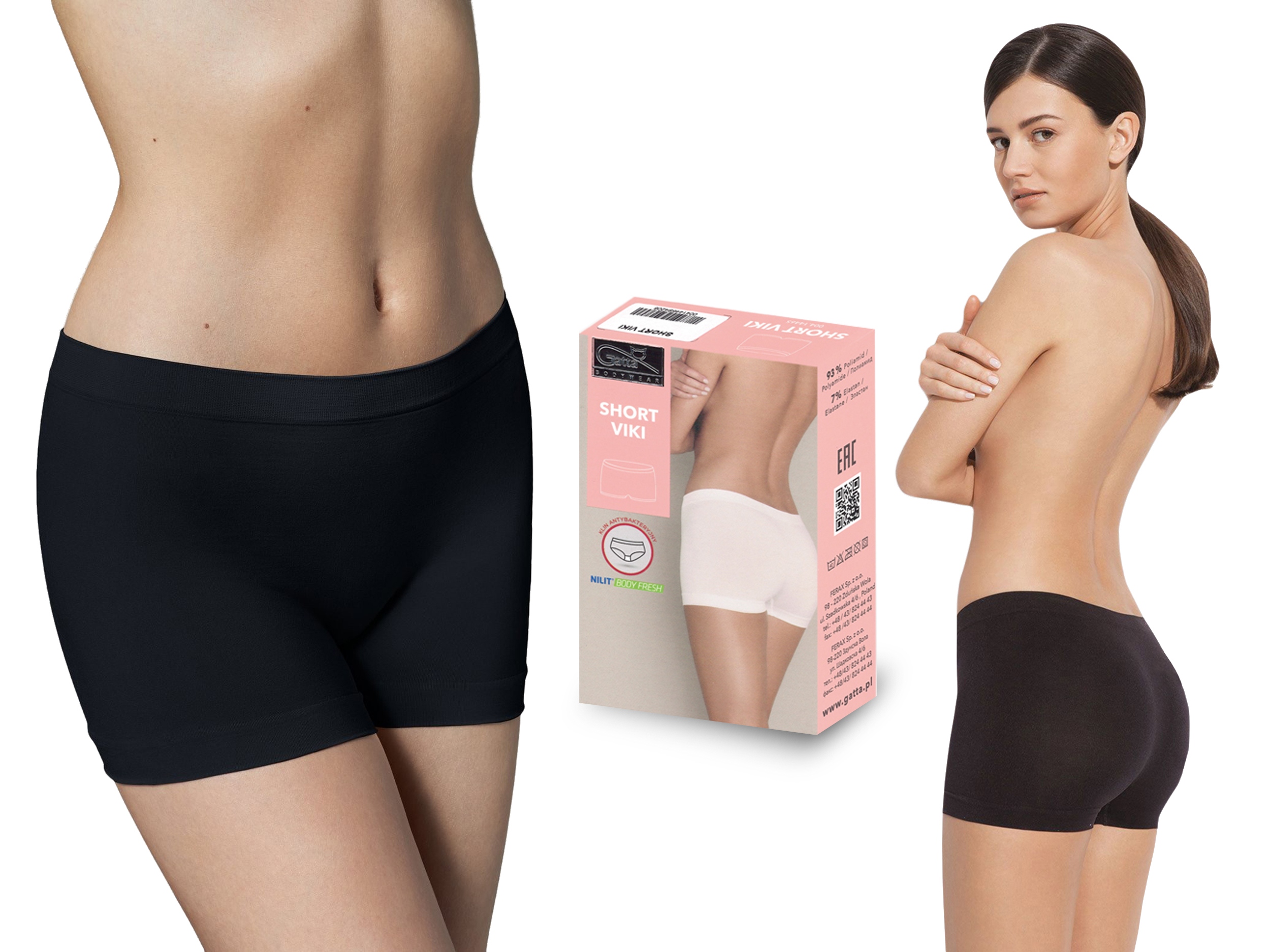 

Short Viki Gatta bezszwowe szorty, czarne, M