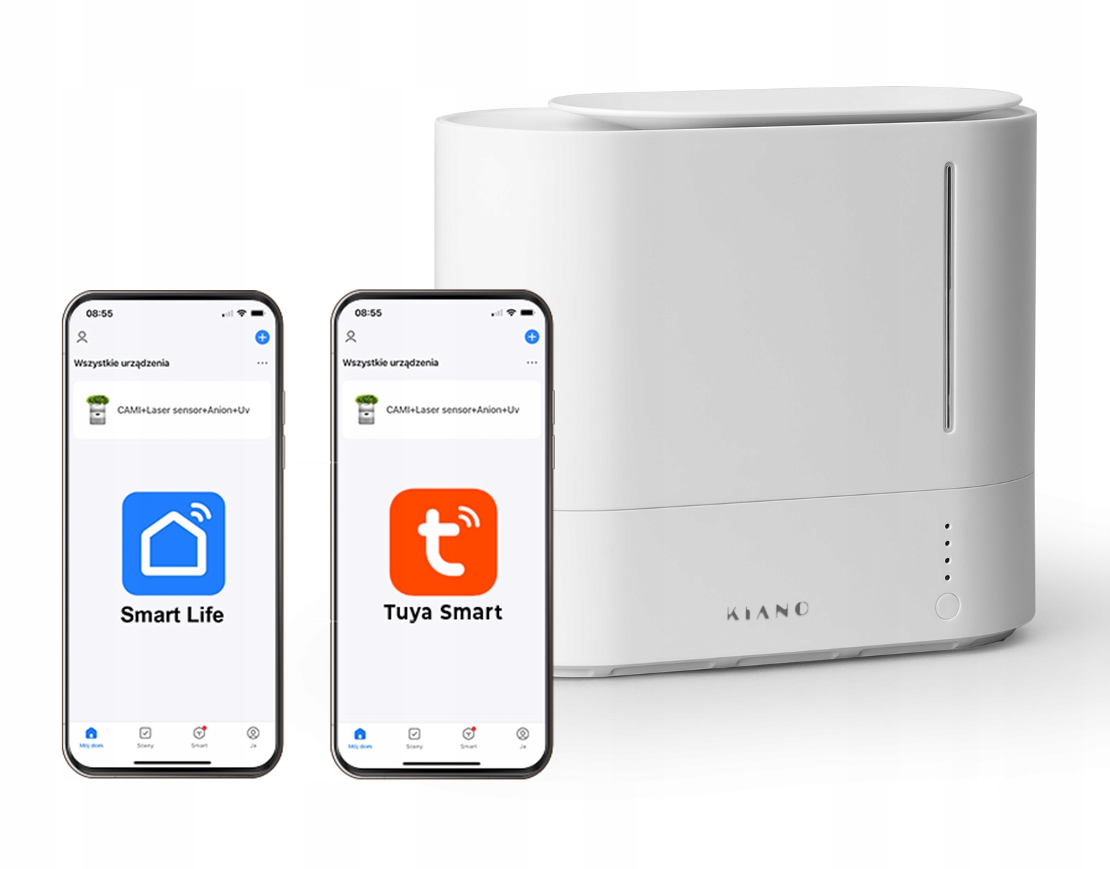 Zvlhčovač vzduchu Kiano Gaia s filtrem, aplikace Smart Life, 2,2 l