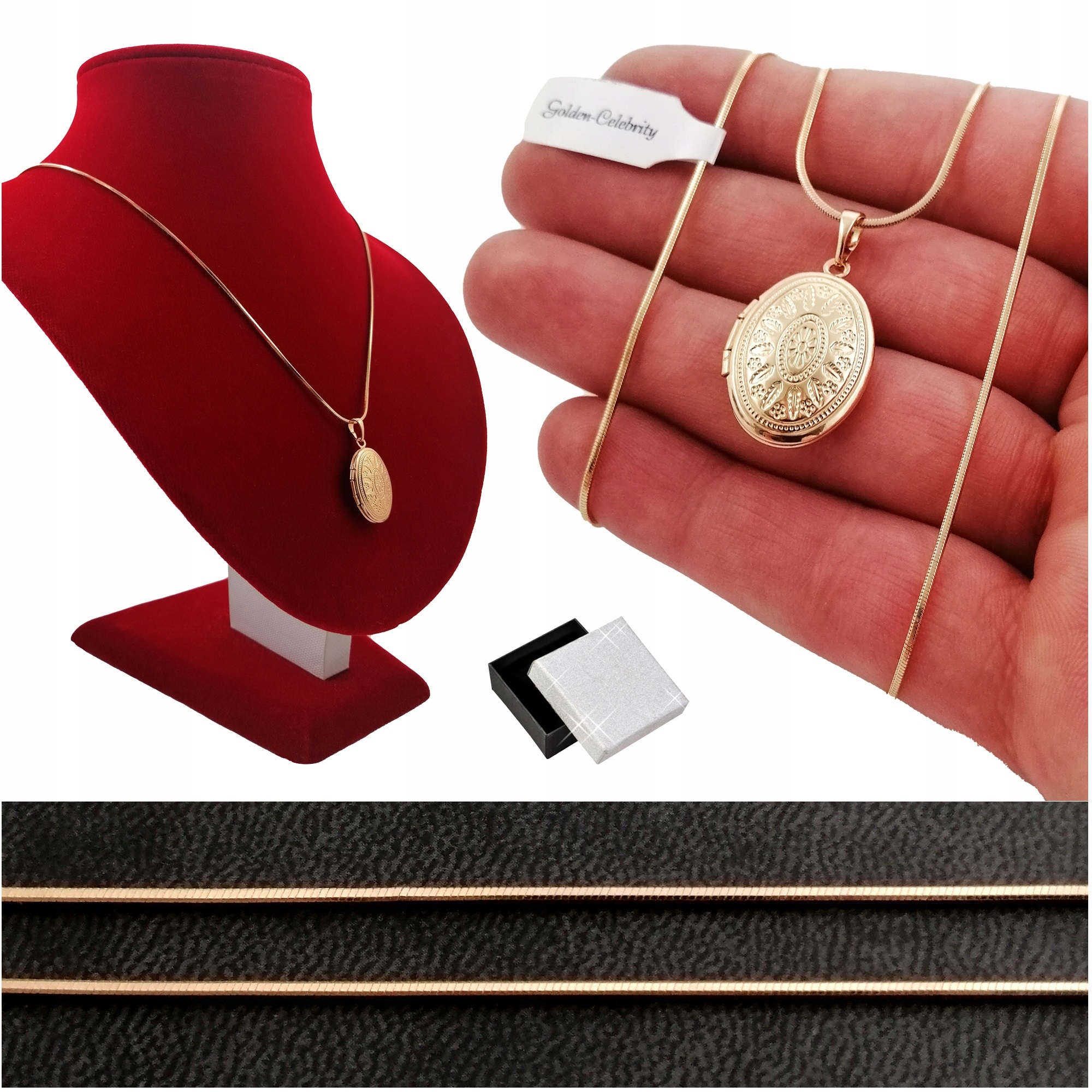 

Złoty Łańcuszek Sekretnik 18K Zestaw