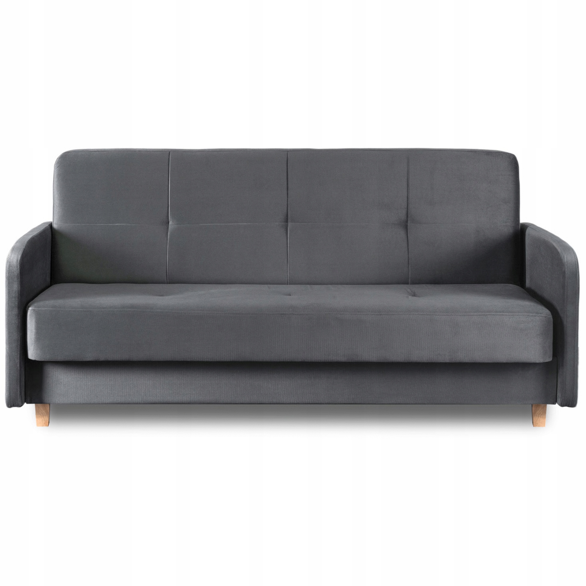 Wersalka Rozkładana z Funkcją Spania Sofa Kanapa Dwuosobowa Szara Cuba