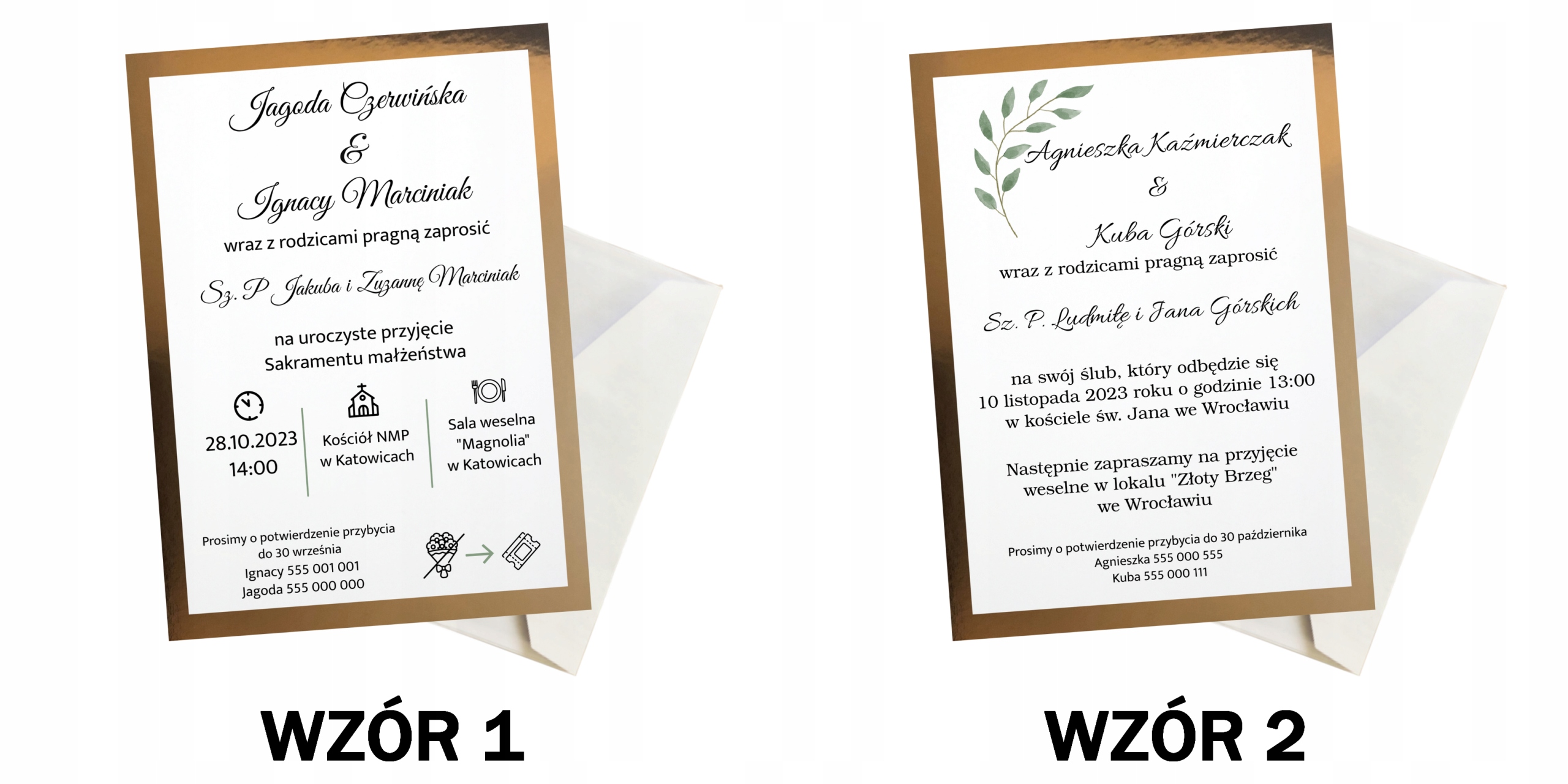 ZAPROSZENIA NA ŚLUB WESELE ZŁOTE Z GOŚCMI Liczba sztuk 1 szt.