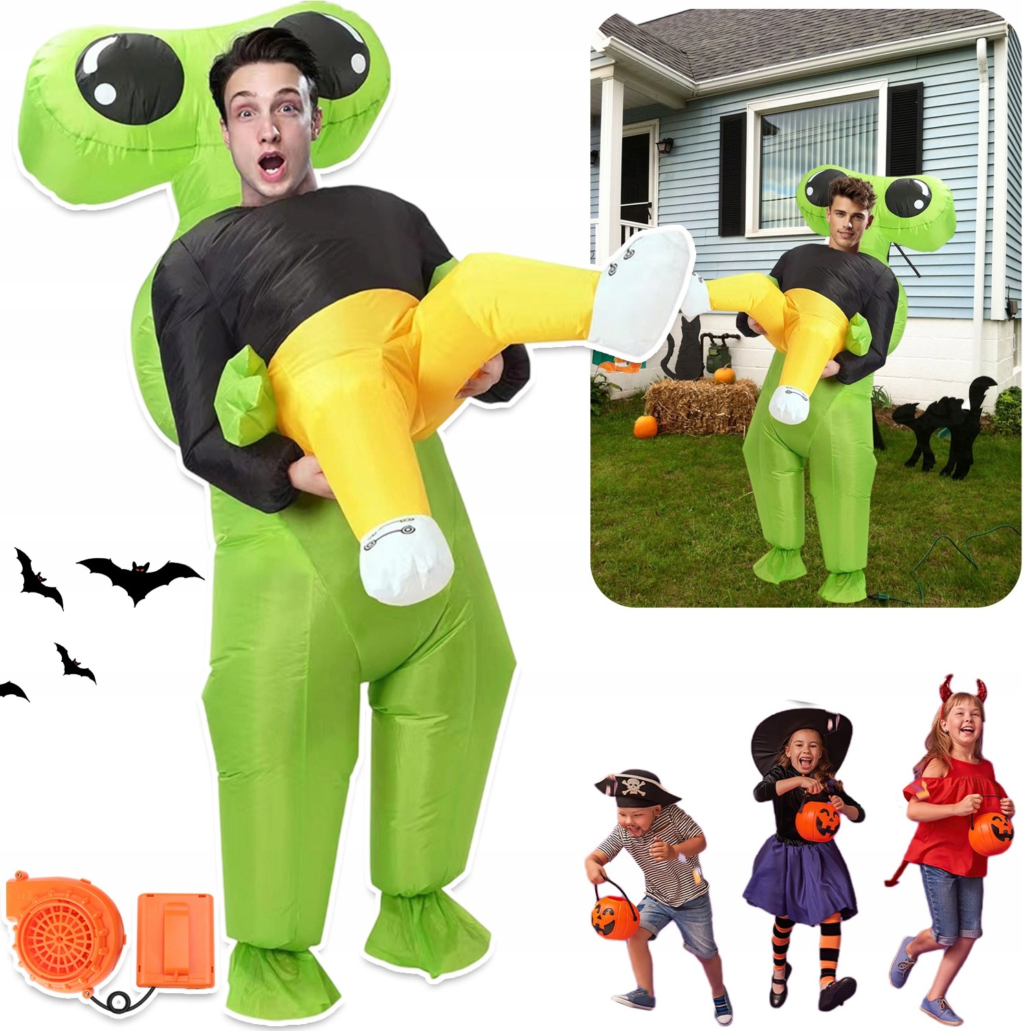 Nafukovací Kostým Alien Ufo Mimozemšťan Převlek Nafukovací Kostým Halloween