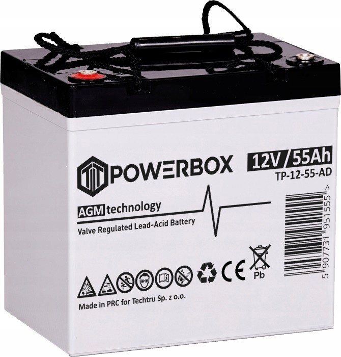 Akumulator 12V 55Ah zasilający Powerbox Agm Vrla Ups Deep Cycle