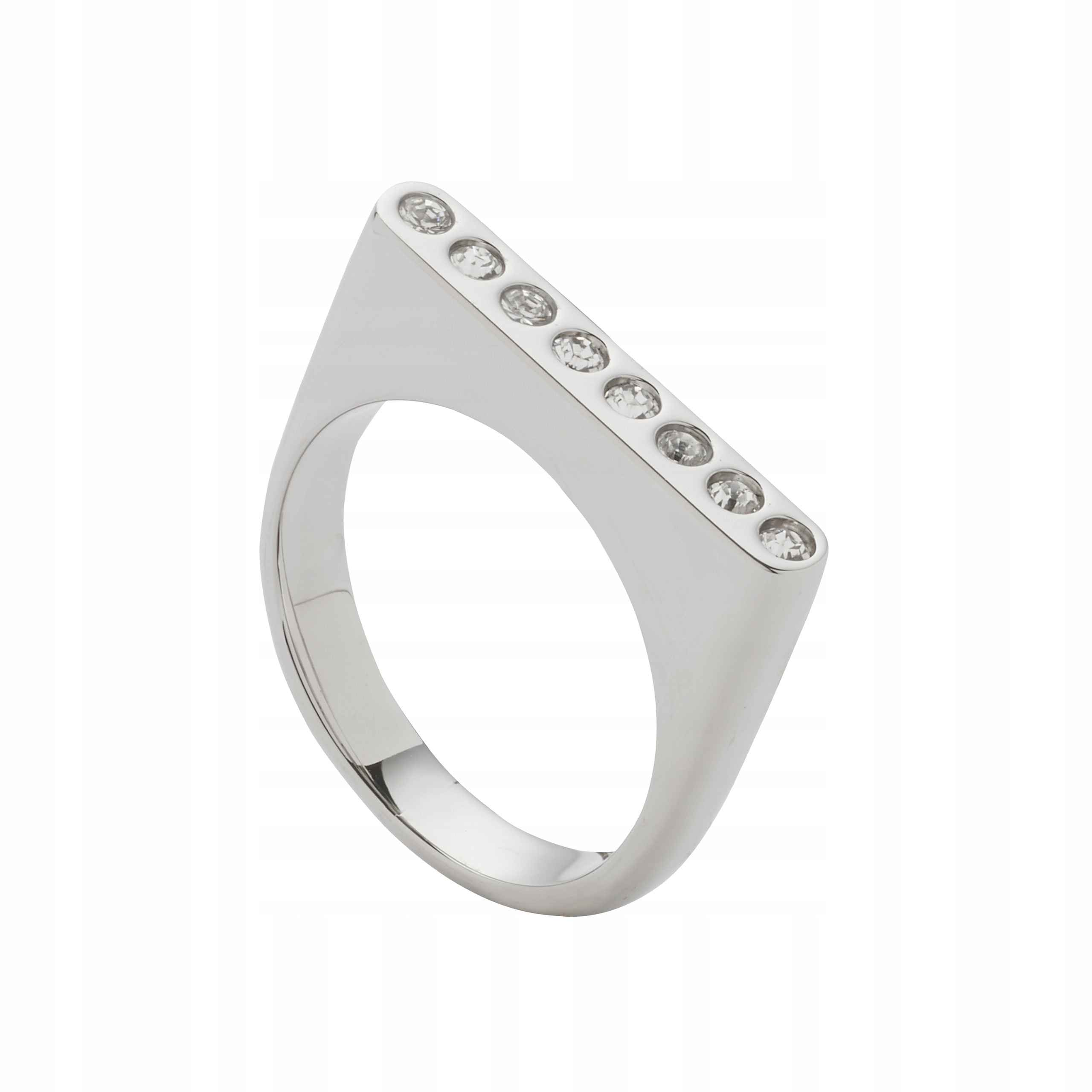 Prstýnek obdélníkový s krystaly Ocel pro ženy