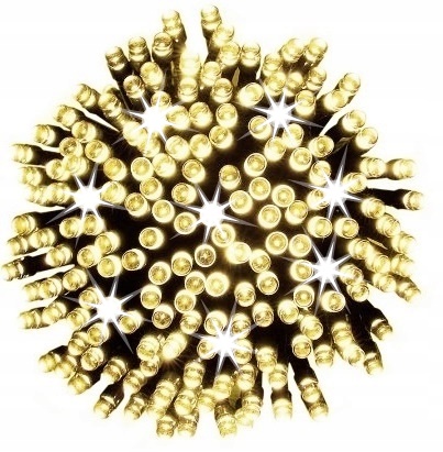 LAMPKI CHOINKOWE 200 LED BIAŁY CIEPŁY STAŁE FLASH BIAŁY CIEPŁY + FLASH HURT