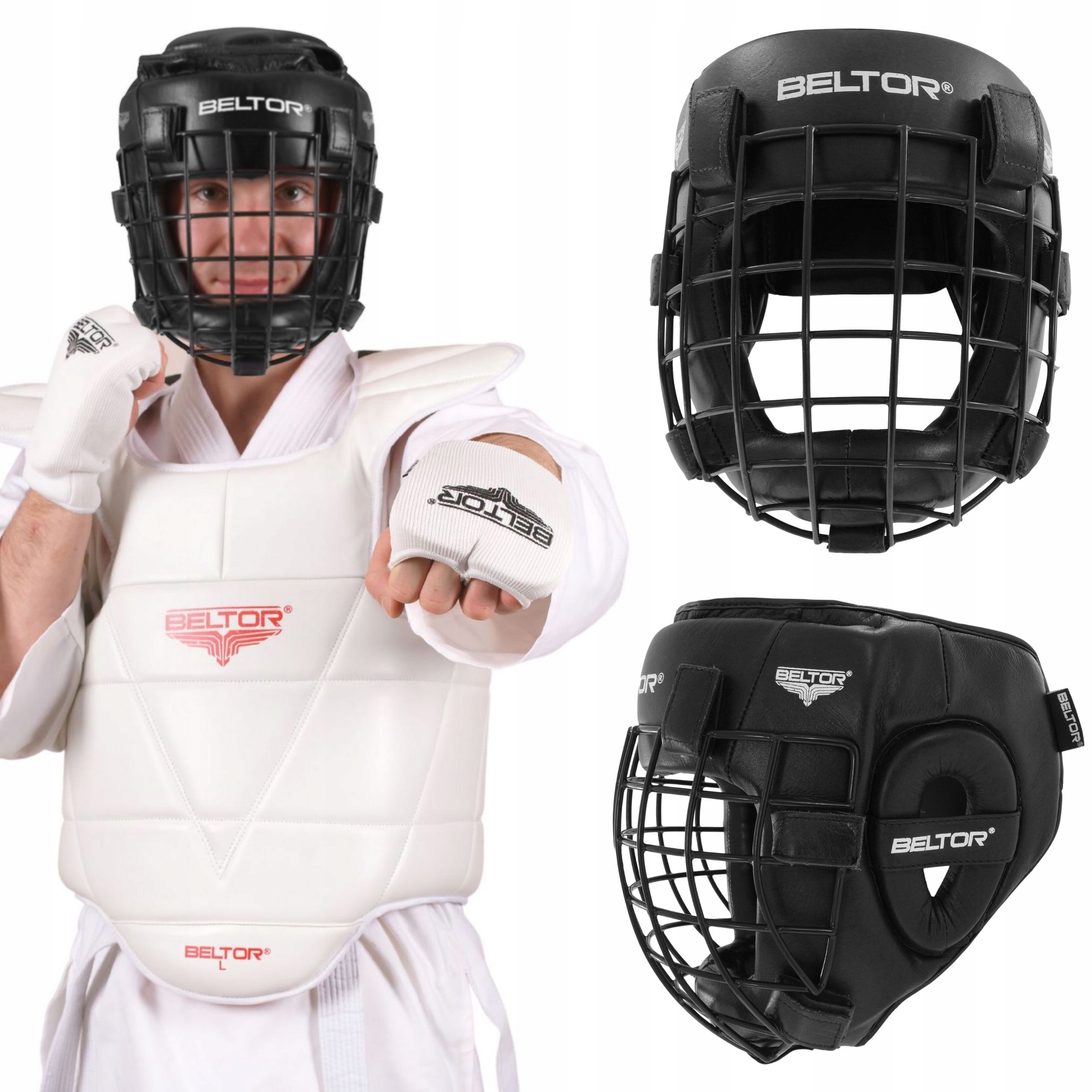 Ochronny Kask Bokserski Karate Z Kratką Combat Beltor XL