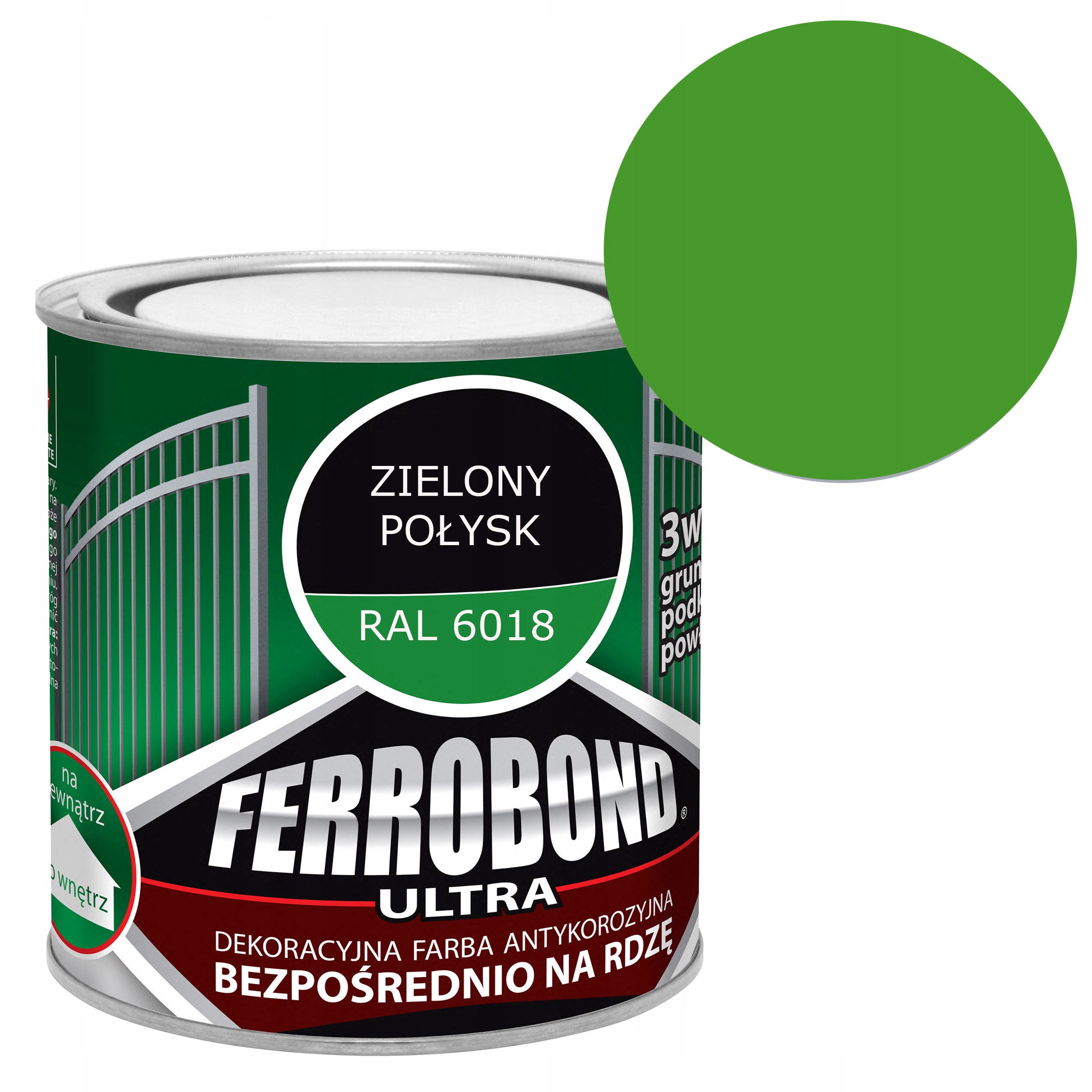 

Farba Antykorozyjna Połysk Zielony 0,7L Ral 6018