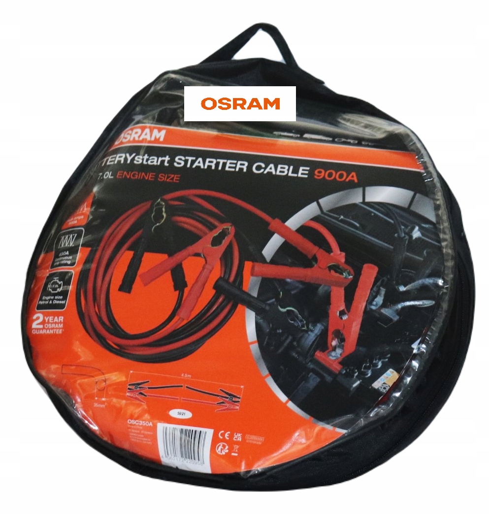 Štartovacie káble Osram OSC350 4,5 m 900A