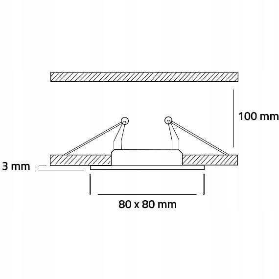 Oprawa sufitowa wpuszczana kwadrat ruchoma chrom Marka inna
