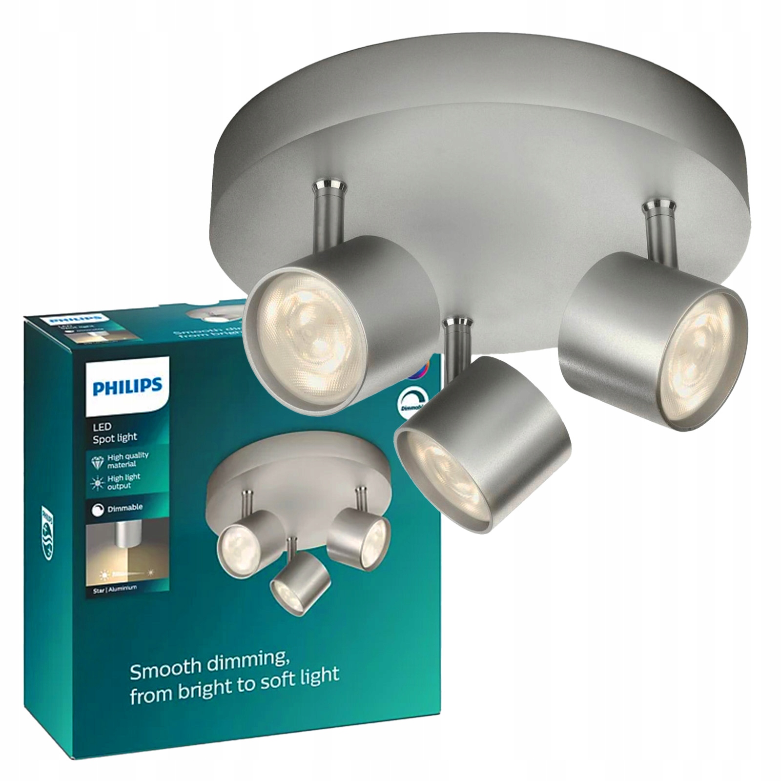 Stropná lampa Led reflektor 13.5 W 1500 lm 2700K hliník Star Philips