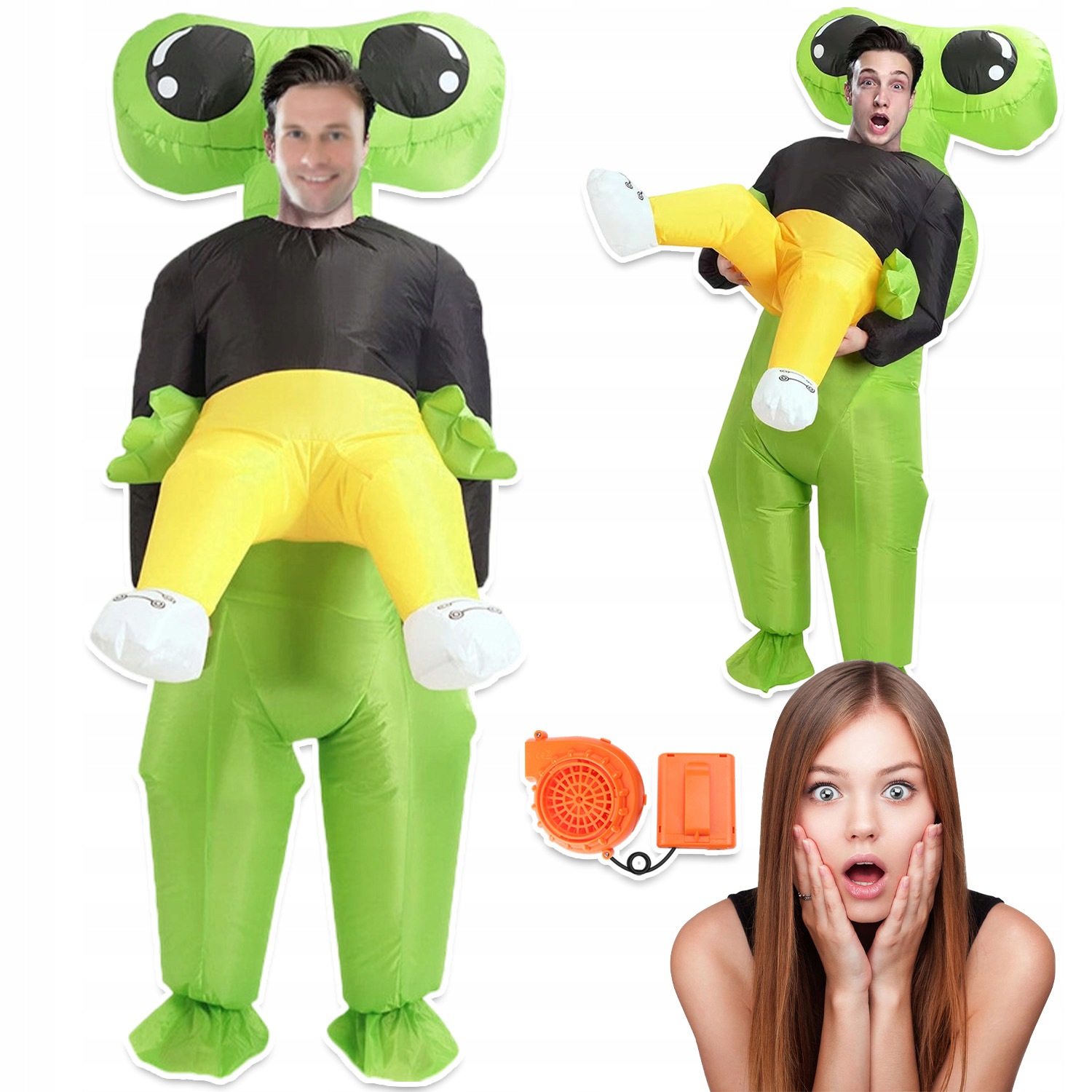 Nafukovací Převlek Kostým Mimozemšťan Alien Kostým Pro Dospělé 150-190 CM Cizí